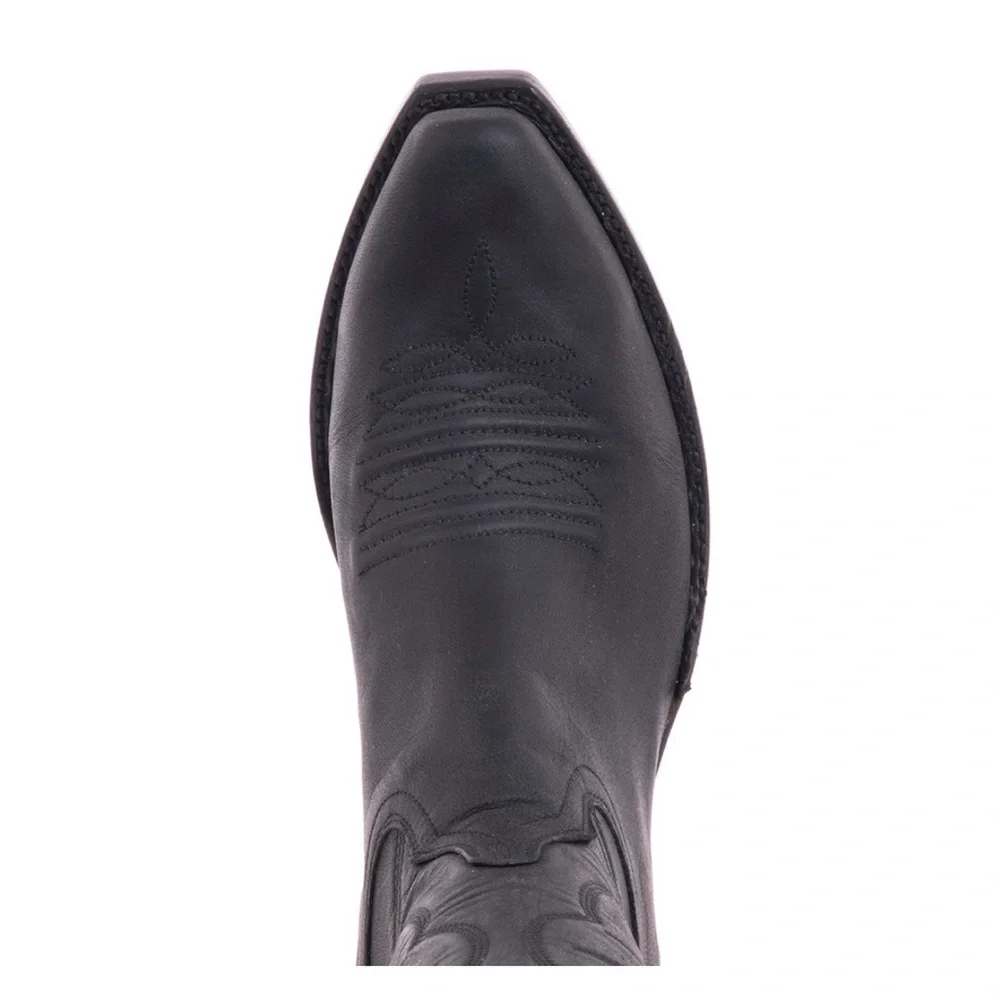 Burns 1876 Black Cowboy Boot Goat Leather Mad Dog Winn Stitching 13” - 7.5 C - Picture 9 of 12